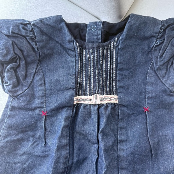 Baby kid Set top short sleeved + pants denim jean 3/6 months Burberry blue - Picture 2 of 5